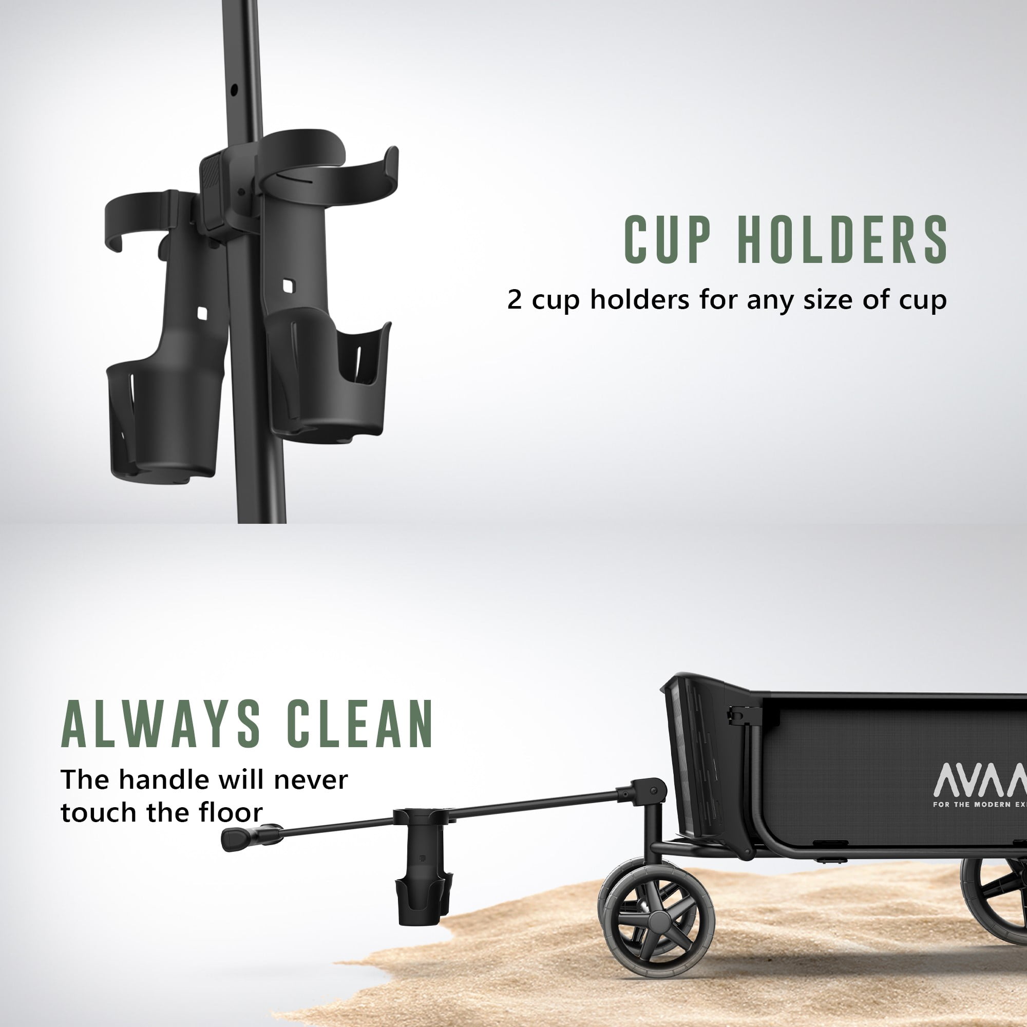 Avaar Utility Cart, Go Anywhere Series, Black