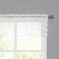 thumbnail image 5 of Bazaahm Floral Lace Kitchen Rod Pocket Semi Sheer Curtains for Windows Farmhouse Kitchen Decor,15"L x 56"W,White,1Panel, 5 of 6