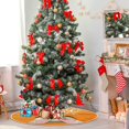 thumbnail image 4 of FMSHPON Easter White Bunny Xmas Christmas Tree Skirt Stand Mat for Holiday Party Decoration Indoor Outdoor 36 inches, 4 of 6