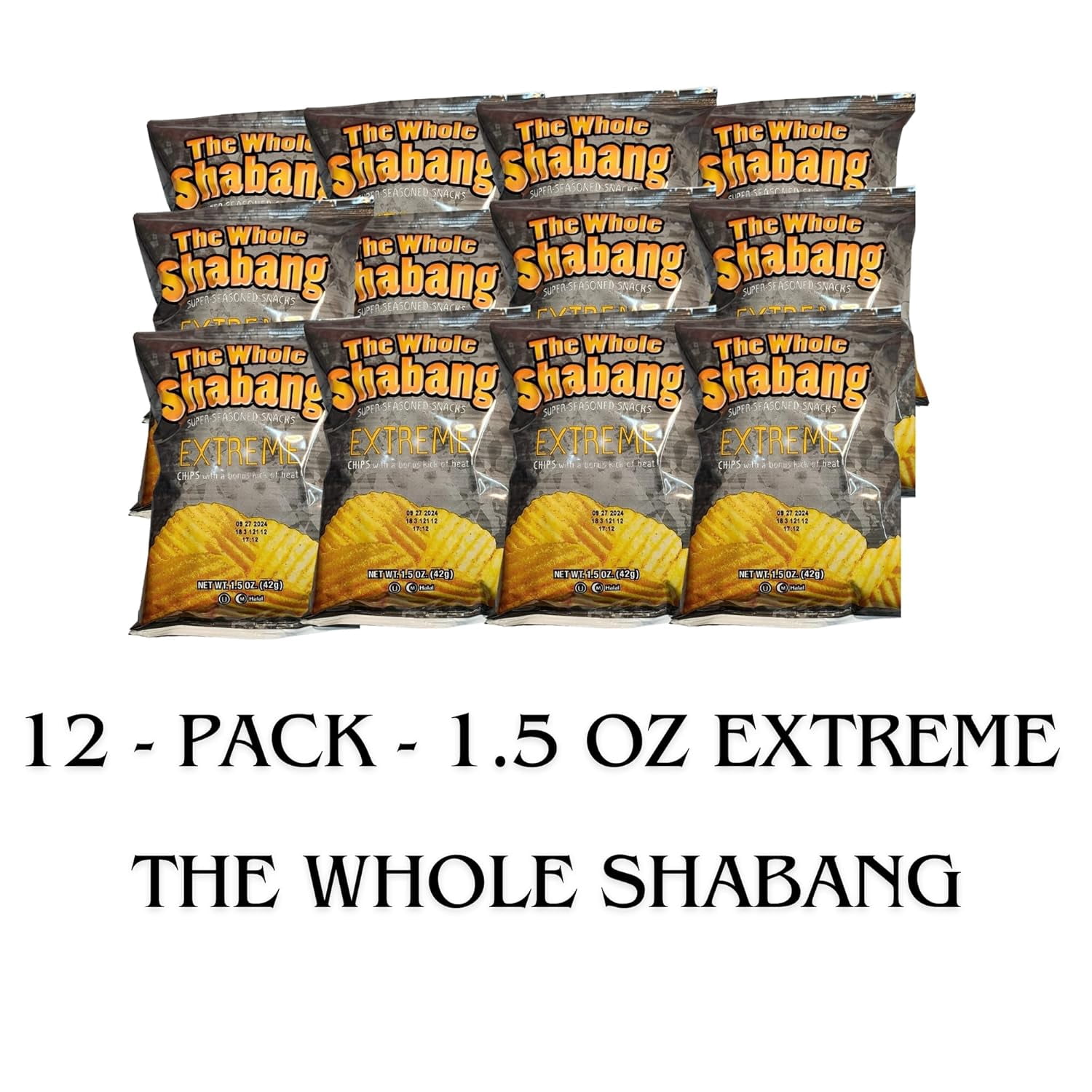 Whole Shabang Potato Chips, 1.5 oz, 12 Pack, Extreme Flavor