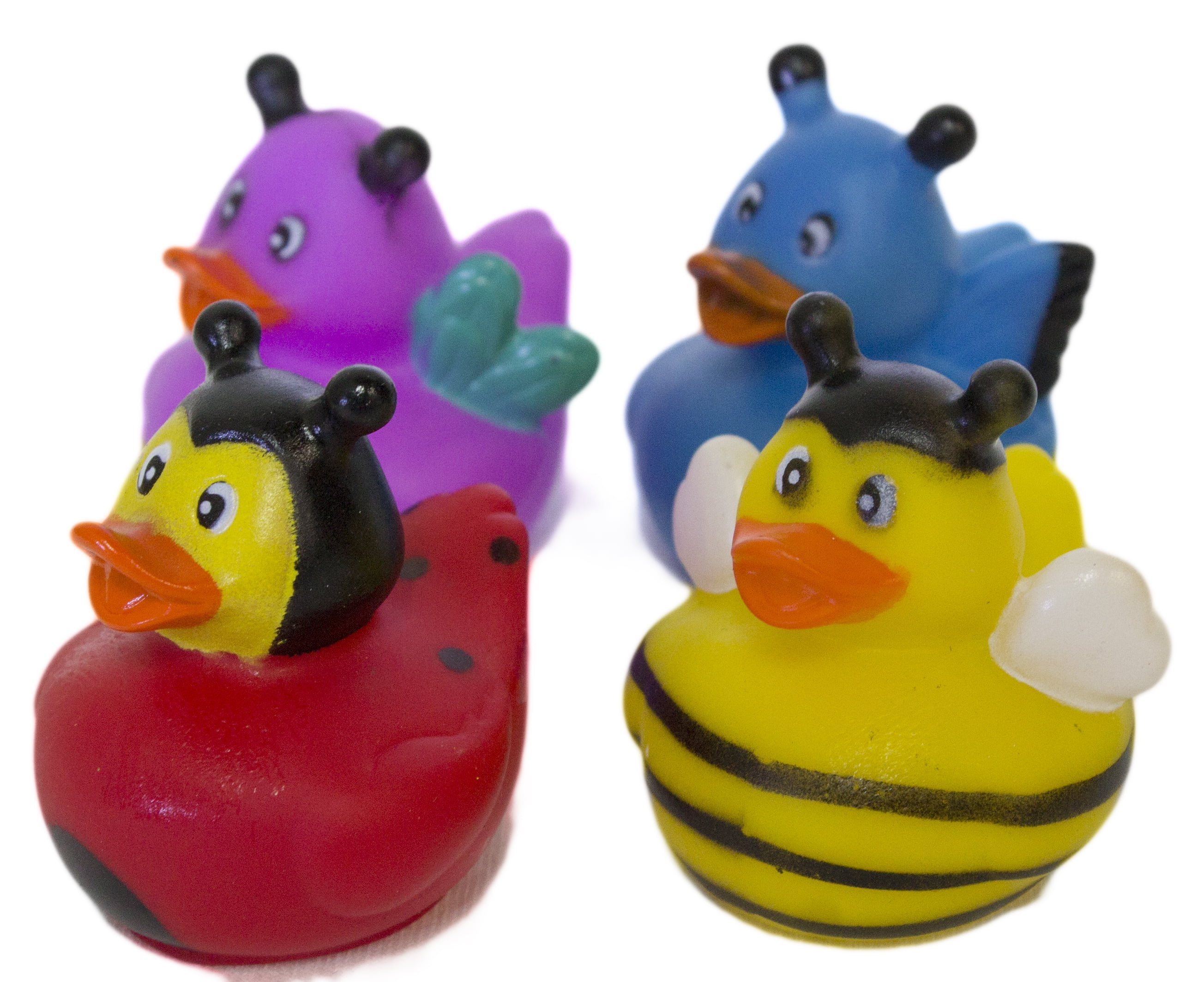 Set of Four 2 Inch Rubber Duckies "Buggy"