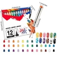 thumbnail image 2 of 12 Colors Nail Art Pens Set, 3D Nail Polish Pens, Quick-Drying Acrylic Paint Markers, 0.5mm Dotting Painting Liner Brush for DIY Nail Design, Home & Manicure Tools, 2 of 7