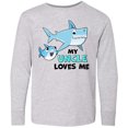 thumbnail image 3 of Inktastic My Uncle Loves Me with Cute Sharks Long Sleeve Youth T-Shirt, 3 of 5