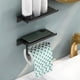 thumbnail image 3 of Soporte de papel higiénico de aleación de aluminio, bandeja de hierro, accesorios de baño, cocina, colgante de pared, portarrollos de papel higiénico sin perforaciones, nuevo, 3 of 4
