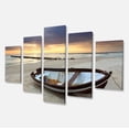 thumbnail image 2 of Boat on Beautiful Sunrise Seashore - Large Beach Canvas Wall Art, 2 of 3