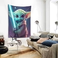 thumbnail image 2 of Tapiz de Yoda, tapiz grande para colgar en la pared, para sala de estar, dormitorio, póster, fondo de decoración del hogar para niños, niñas y adultos, 80 x 60 pulgadas, 2 of 8