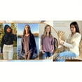 thumbnail image 4 of TARAINYA Women's Long Sleeve V Neck Waffle Weave Drawstring Hoodie Pullover, 4 of 8