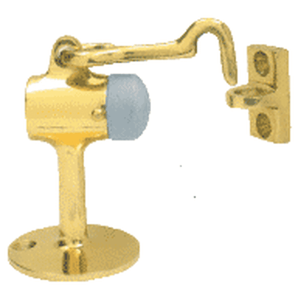 CRL DL2521PB Polished Brass Floor Mounted HeavyDuty Door Stop With Hook and Holder Walmart