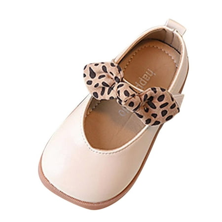 

Yinguo Fashion All Season Children Casual Shoes Girls Flat Sole Light Solid Color Leopard Bow Hook Loop Comfortable