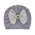 thumbnail image 2 of Baby Newborn Cotton Turban Hat Bowknot Rhinestone Head Wrap Infant Toddler Kids Girl Beanie Cap, 2 of 6