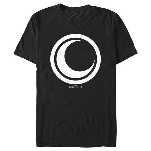 Men's Marvel: Moon Knight White Crescent Moon Logo  Graphic Tee Black X Large
