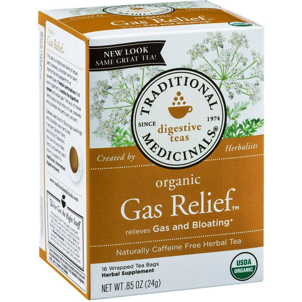 Traditional Medicinals Organic Gas Relief Herbal Supplement Tea, 16