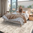 thumbnail image 2 of General Washable Oriental Area Rug - 9x12 Rugs for Living Room Soft Carpet for Bedroom Waterproof Floral Distressed Indoor Stain Resistant Non-Shedding Floor Carpets (Beige Brown, 9x12), 2 of 13