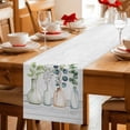 thumbnail image 5 of Bottles and Plants Table Runner 70 Inches Long Farmhouse Dress Scarves, Country Leaves Farmhouse White Wooden Grain Dining Tablerunner for Coffee Table/Kitchen Island/Party Décor, 13" x 70", 5 of 8