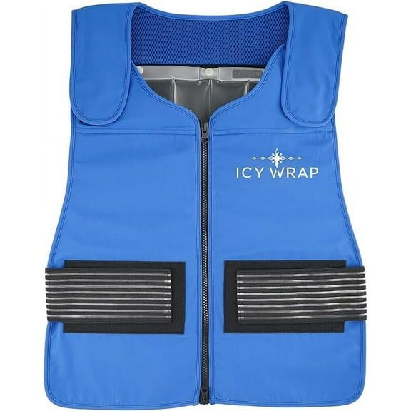 Phase Change Cooling Vest by Icy Wrap for Men & Women, Hot Weather, Ice Reflective Vest with 30 PCS Ice Packs, High Tech Phase Change PCM material, stays cold for 5-10 hrs.