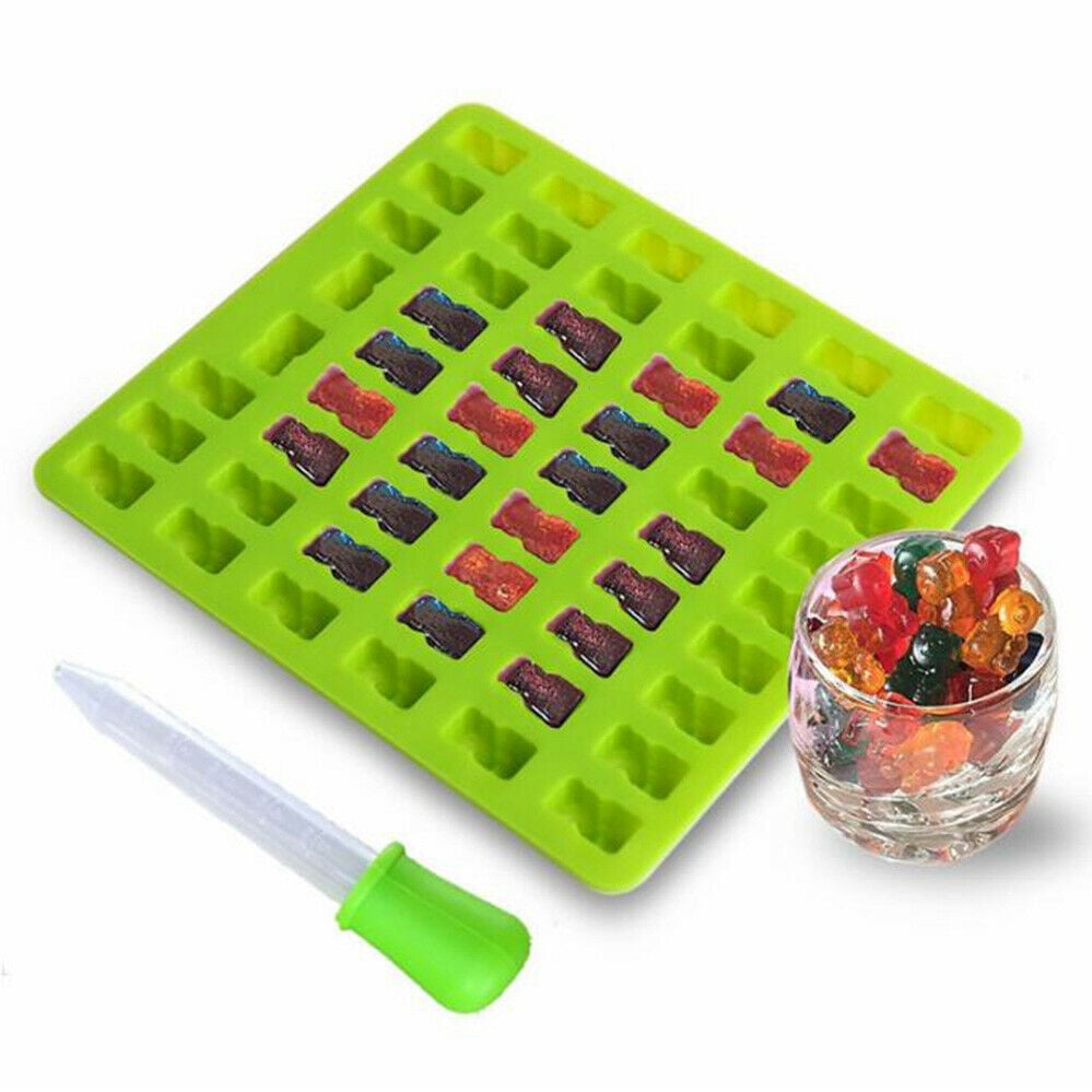 Gummy Bear Molds,Silicone Candy Molds 50 Cavities with Bonus Dropper