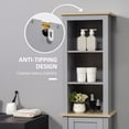 thumbnail image 5 of kleankin Tall Bathroom Storage Cabinet with 3 Tier Shelf, Door, Free Standing Linen Tower, Slim Side Organizer, Grey, 5 of 9