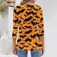thumbnail image 5 of Camiseta para mujer, moda informal, cuello en V, manga 3/4, suelta, con estampado de Halloween, camiseta para mujer, 5 of 5