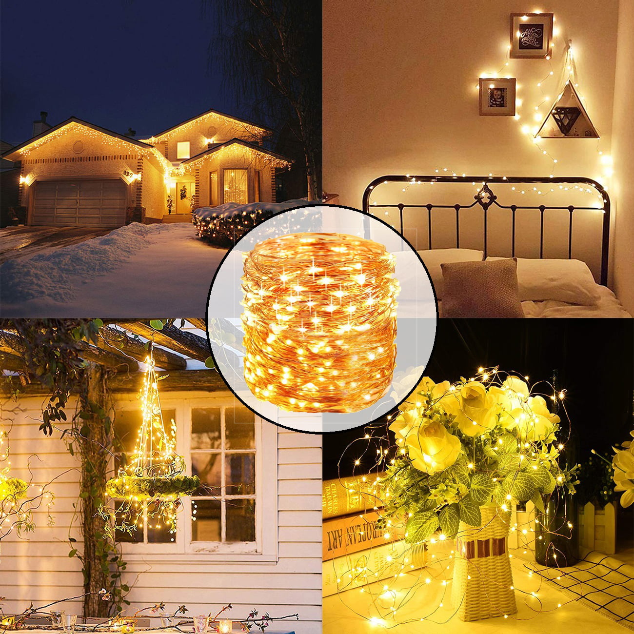 Led String Lights Remote Timer 33ft Fairy Lamps Battery Operated for Home Xmas 
