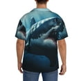 thumbnail image 3 of Yiaed 3D Realistic Shark Print Mens Casual Wrinkle Free Shirts Short Sleeve Button Down Summer Stretch Dress Shirt-XX-Large, 3 of 5