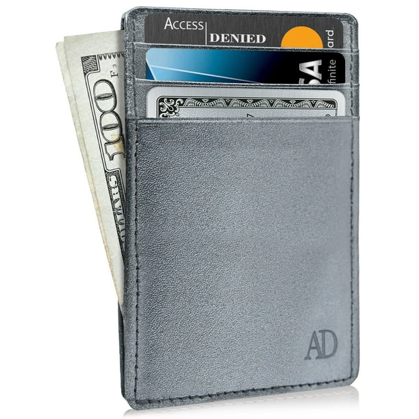 Men's wallets are stylish, yet roomy enough to store your cards and cash. slim minimalist wallets for men women genuine leather credit card holder front pocket rfid blocking wallet with gift box