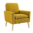 thumbnail image 2 of Dazone Modern Accent Fabric Chair Single Sofa Comfy Upholstered Arm Chair Living Room Furniture Yellow, 2 of 7