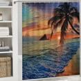 thumbnail image 6 of Orinice Palm Tree Sunset Beach Bathroom Decor Set, Colorful Luxurious Graphic Print Polyester Fabric Fashion Shower Curtain Set with Hooks, Home Bathtubs Decoration 36x72, 6 of 7