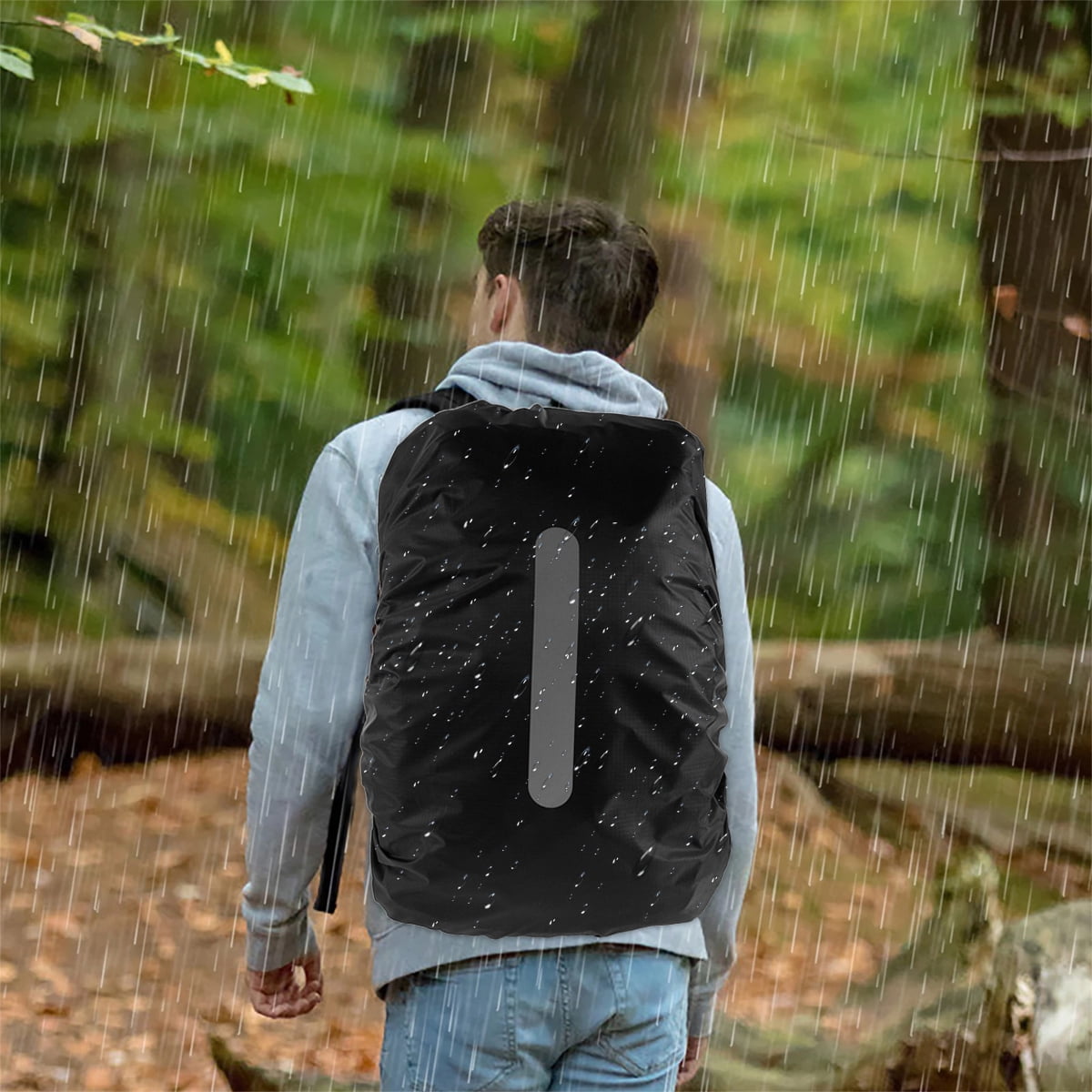 Waterproof Backpack Cover for 15-25L Bag Rainproof Backpack Protector with Reflective Strip Foldable