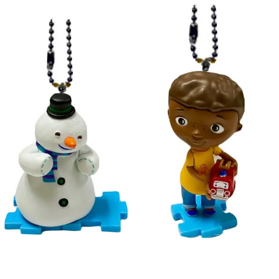 Donny & Chilly Snowman Pvc Keychain Dangler Figure Doc McStuffins Ornament Charm
