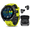 Amp Yellow+Black EarBuds, variant on Garmin Forerunner 965 Premium GPS Running and Triathlon Smartwatch with AMOLED Touchscreen Display, Carbon Gray DLC Titanium Bezel and Amp Yellow Silicone Band with Wearable4U Black EarBuds Bundle