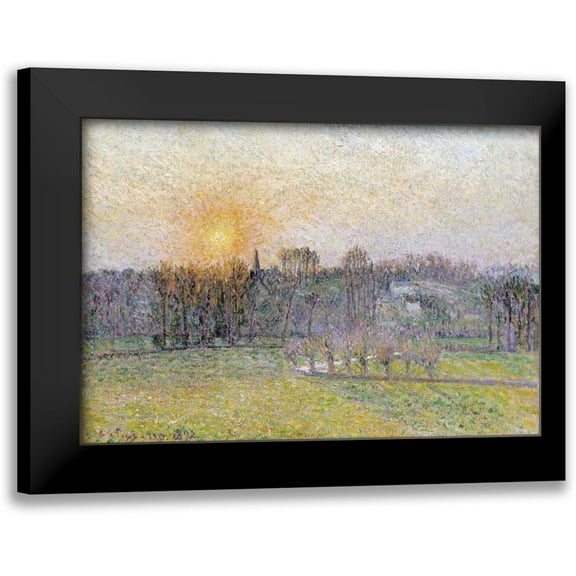 Pissarro, Camille 14x11 Black Modern Framed Museum Art Print Titled - Sunset, Bazincourt