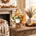 thumbnail image 6 of PSVFUJZ 12x11 Inch Fall Artificial Potted, Flowers Table Centerpieces, Rustic Burlap Decor for Table Autumn Thanksgiving Harvest Wedding Holiday Party Home Fireplace Mantle Decor Yellow Maple leave, 6 of 7