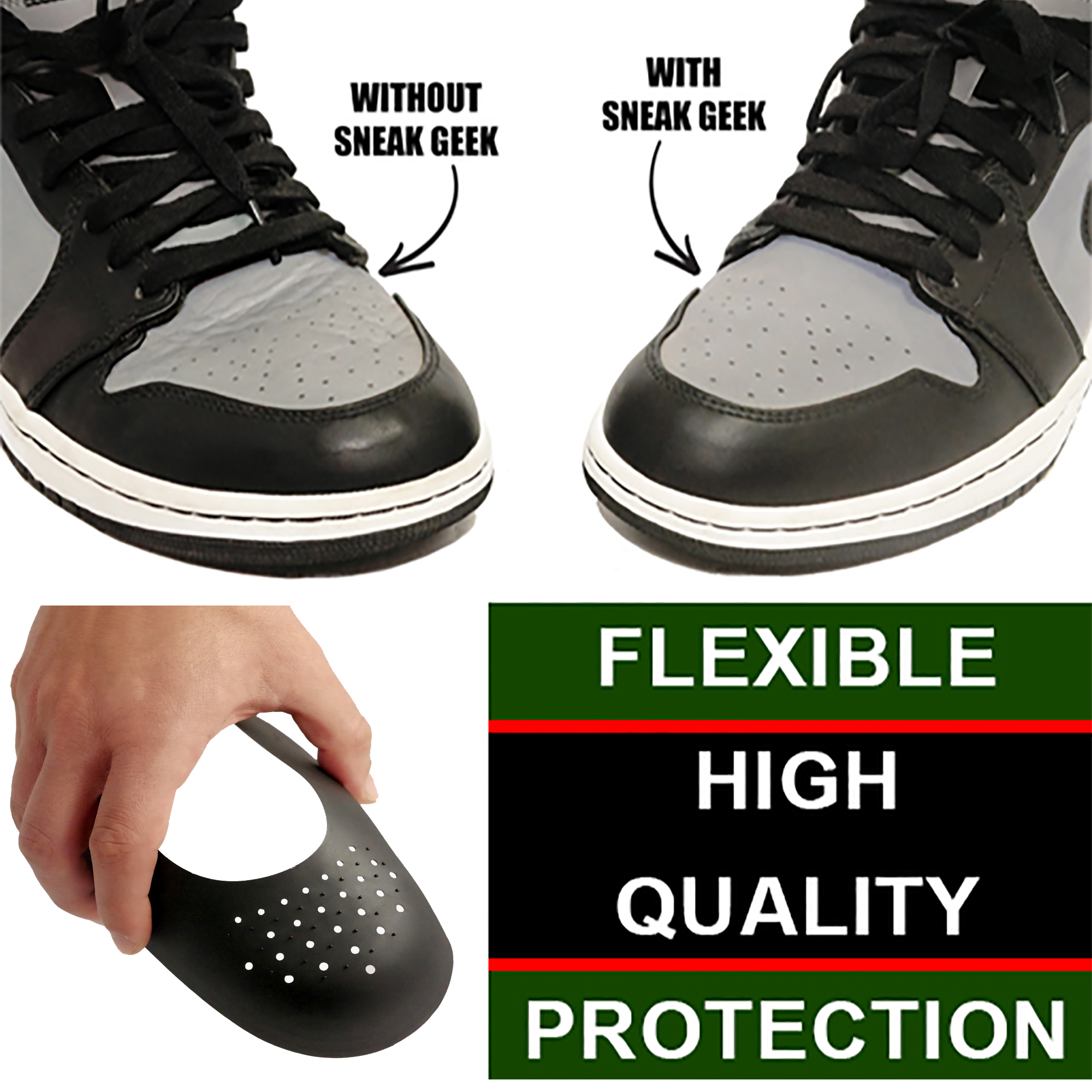 Shoe Crease Protector for Mens Shoes 8-12 Black Sneaker Crease Preventer - image 2 of 6
