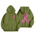 thumbnail image 6 of Fiaer,Hoodies for Cancer Awareness,Womens Tops Loose Fit Casual Trendy,Long Sleeve Plus Size Drawstring Hooded Pullover with Pocket Green XXL, 6 of 7