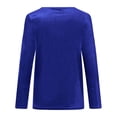 thumbnail image 4 of Women's Casual Solid Color Velvet Round Neck Long Sleeve T Shirt Top Short Sleeve Sports Shirts Athletic Women Casual Tops Women Summer Compression Shirt Woman Woman Shirts Short Sleeve for Women, 4 of 6