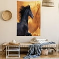 thumbnail image 2 of Animal Decor Wall Hanging Tapestry, Portrait of Galloping Frisian Horse with Warm Hot Sun Rays Intensity Honor Grace Theme, Bedroom Living Room Dorm Accessories, 60 X 80 Inches, by Ambesonne, 2 of 5