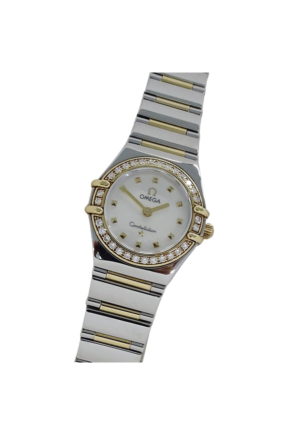 Pre-Owned OMEGA Constellation Mini My Choice 1365.71 Women's Watch, Shell Diamond Quartz...