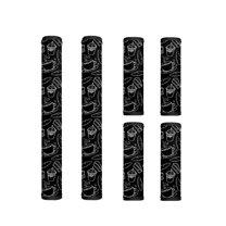 Xoenoiee Refrigerator Door Handle Wraps Set of 6 Pack Fridge Handle Covers Protective Kitchen Home Appliance Handle Gloves Decor for Microwave Oven Dishwasher, Coffee Bread Cake Black Doodle
