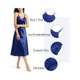 thumbnail image 4 of Deago Women's Satin Nightgown Sleeveless Long Slip Sleep Dress Silk V Neck Nightgowns Sleepwear (Blue, S), 4 of 6