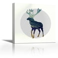thumbnail image 1 of Spirit Stag - Contemporary Fine Art Giclee on Canvas Gallery Wrap - wall décor - Art painting - 27 x 27 Inch - Ready to Hang, 1 of 2