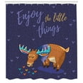 thumbnail image 3 of Ambesonne Saying Shower Curtain, Elk Grazing in the Rain, 69"Wx70"L, Multicolor, 3 of 3