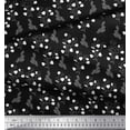 thumbnail image 2 of Soimoi Black Cotton Duck Fabric Flower Leaves Print Sewing Fabric Yard 44 Inch Wide, 2 of 3