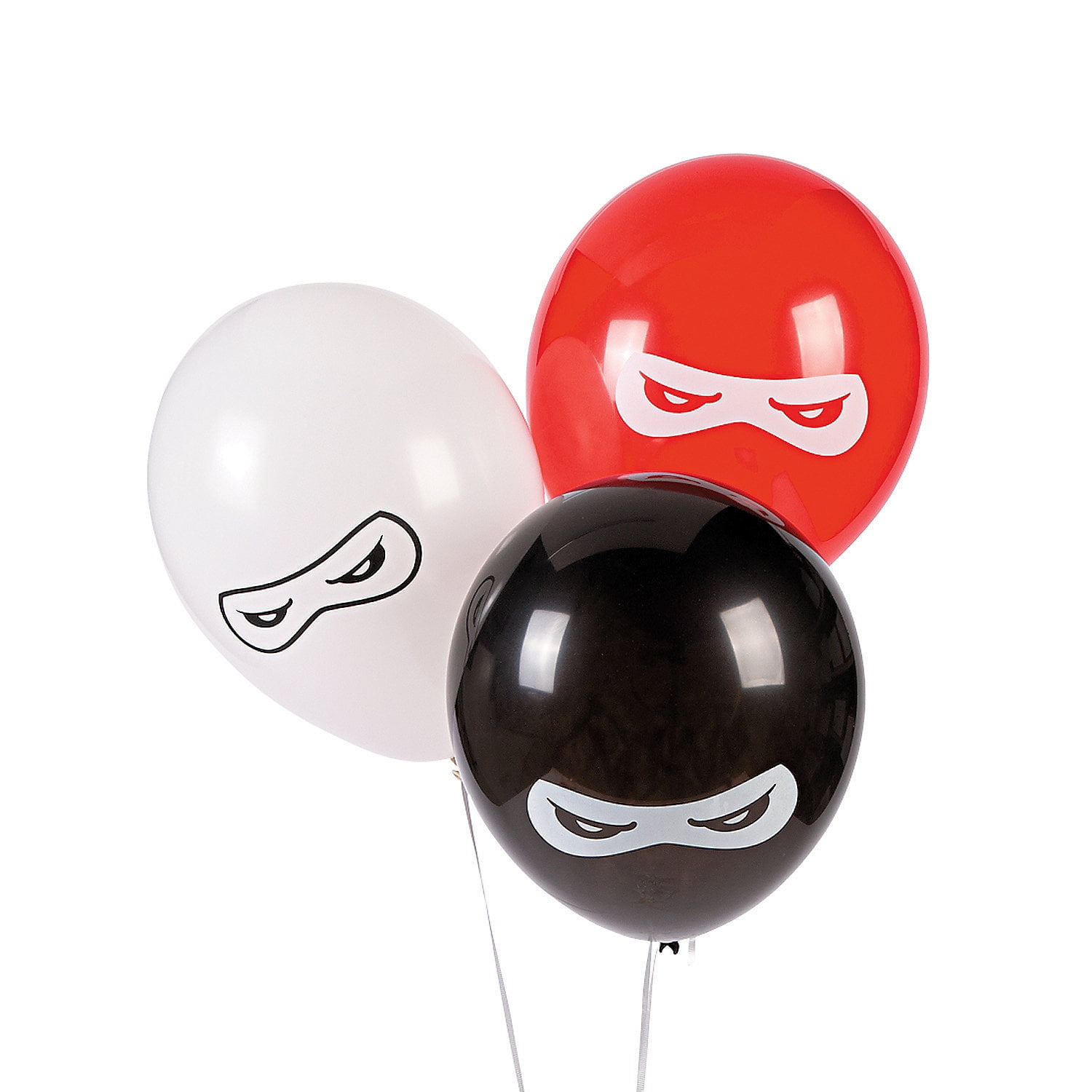 12" Printed Red & Black Assorted Latex Balloons Pack of 6 by Party Decor Ninja 