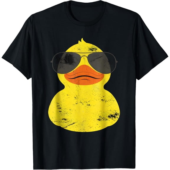 Cool Duckie Sunglasses Tee Funny Duckling Design T Shirt Rubber Duck Graphic Tees Tops Summer Casual Black S-5XL