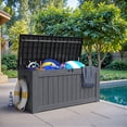 thumbnail image 7 of Devoko 122 Gallon Outdoor Patio Box Deck Plastic Resin Storage Box Backyard, Dark Grey, 7 of 7