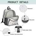 thumbnail image 4 of Unicorn and Heart White Pattern Backpack for School, Cute School Bag with Adjustable Shoulder Straps and Padded Back, 13.8"x11.4"x6", 4 of 5