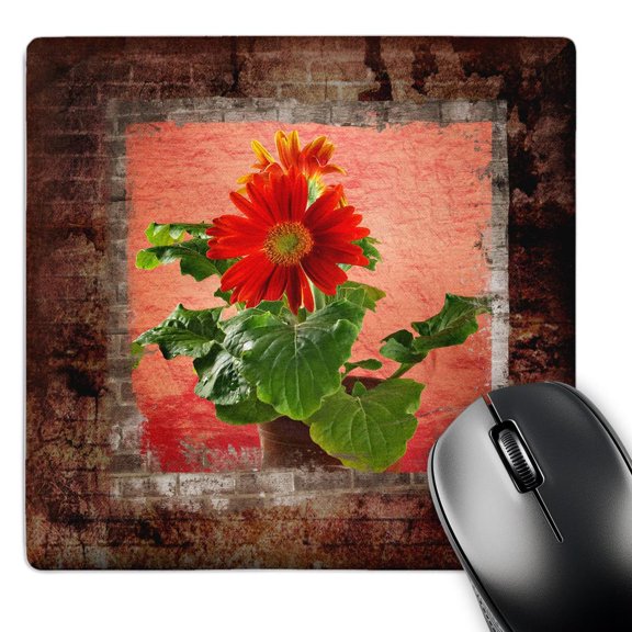 3dRose, Gerber Daisy behind Bricks, MousePad