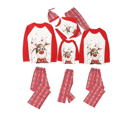 

HESHENG Christmas Family Matching Pajamas Set Jumpsuit PJs Parent-Child Xmas Sleepwear Home-wear Outfits