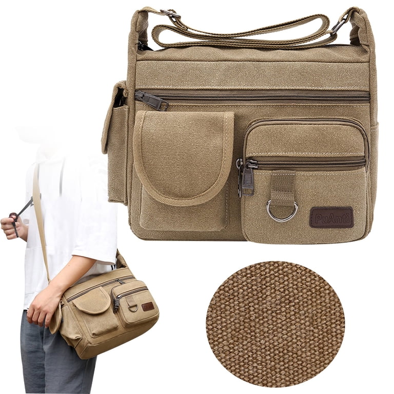 crossbody travel bag large KL928 Men's Messenger - Shoulder Bags Bag Man Purse Casual Sling Pack for Work Business(Large Version,Black) The adjustable and padded shoulder strap comfortable carrying KDSJSXW Canvas Messenger Bag Large