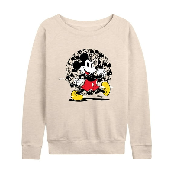 Disney - Mickey & Friends - All Faces of Mickey - Glitch - Women's Lightweight French Terry Long Sleeve Shirt